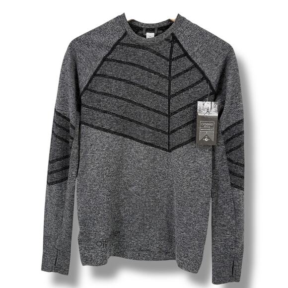 oiselle Tops - Oiselle Birds of a Feather Long Sleeve Running Shirt Womens Sz S Gray Black